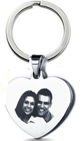 KR25 - CNE101323 - Personalized Photo Keyring with engraving on the back, Stainless Steel