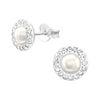 sterling silver crystal round ear stud earrings online shop in SA