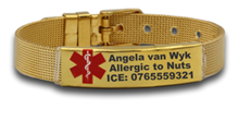 EJUVMA-04 - Personalized Medical Alert Bracelet, Gold Stainless Steel - READY IN 4 DAYS!