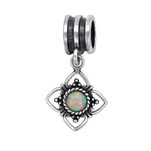 925 Sterling Silver Flower SN Opal European Charm Bead