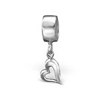 C1212-C4165 - 925 Sterling Silver Heart Dangle European Charm Bead
