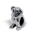 Sterling silver dog puppy european charm bead