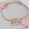 Caitlin Personalized ID Bracelet Gold Stainless Steel, Adjustable Size (READY IN 3 DAYS)