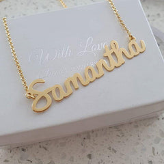 Personalized gold name necklace