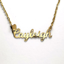 JBSA6NHG - Personalized Gold Stainless Steel Name Necklace with a Heart