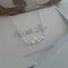 Sterling silver heart beat electrocardiogram necklace