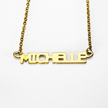 JBSA6N3G - Personalized Gold Stainless Steel ALL CAPITALS Name Necklace