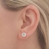Jenna 925 Sterling Silver CZ Ear Stud Earrings, Size: 7mm