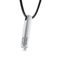 CNE104355 - Men's Stainless Steel 3D Bar Necklace