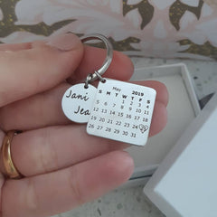 Personalized Date Calender Keyring
