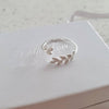 Sterling silver leaf ring