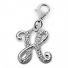 Silver initial letter charm