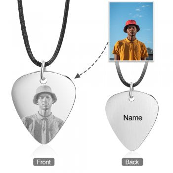 CNE105200 - Men's Personalized Photo Necklace, Stainless Steel