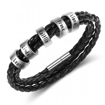 CBA102616 - Men's Personalized Bracelet Wrist Strap, Sterling Silver