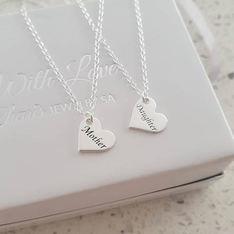 Alicia 925 Sterling Silver Mother Daughter Necklace Set