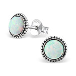 Sterling Silver Fire and Snow Opal Earrings online store in South Africa
