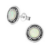 Mindy Fire & Snow 925 Sterling Silver Fire and Snow SN Opal Earrings, Size 9mm