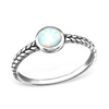 Shania 925 Sterling Silver Fire and Snow SN Opal Ring