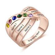 CRI103675 - Rose Gold Plated 925 Sterling Silver Personalized Ring