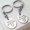 PK3 - Personalized Stainless Steel Couples Keyring Set