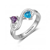Personalized names and birthstones rings