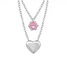 C815-C33004 - 925 Sterling Silver CZ Double Layer Necklace