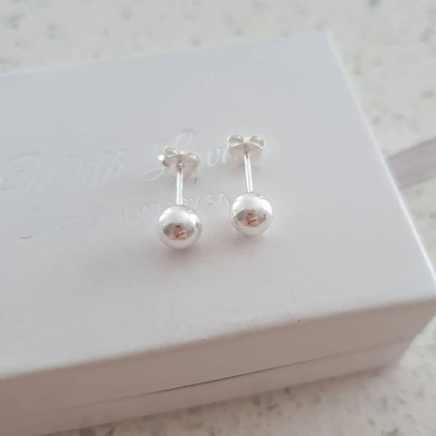 sterling silver ball earrings