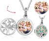 Silver photo locket necklace tree design