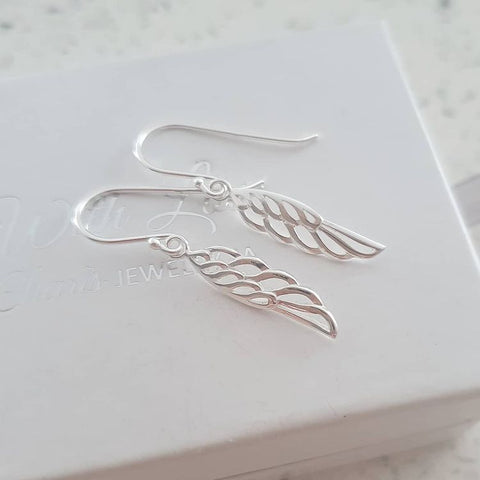 Sterling silver wing earrings