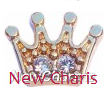 Crown floating locket charm