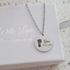 Personalized baby footprint necklace