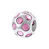 sterling silver pink cz stone European charm bead