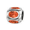 orange cz stone european charm bead