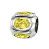Sterling silver yellow cz stone european charm bead