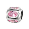 Sterling silver pink cz stone european charm bead