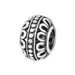 Sterling silver pattern round european charm bead