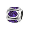 Sterling silver purple amethyst european charm bead