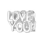 Sterling silver love you European charm bead