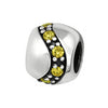 sterling silver yellow cz stone european charm bead