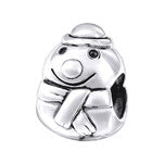 Sterling silver snowman european charm bead