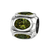 sterling silver green olivine european charm bead
