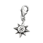 Sterling silver compass charm