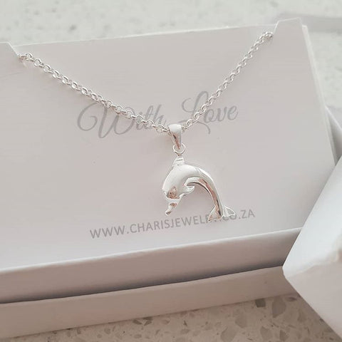 Silver dolphin necklace