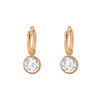 Buy rose gold cz stone dangle hoop earrings, online jewellery shop
