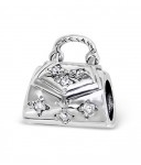 Sterling silver handbag european charm bead