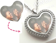 Personalized photo heart locket necklace, online shop South Africa
