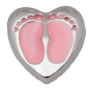 FLC67 - Baby Feet Floating Locket Charm, Pink or Blue