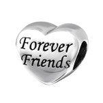 Silver forever friends friendship charm bead