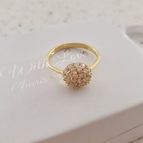 Calah Gold, Gold Plated 925 Sterling Silver CZ Ring