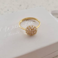 Gold cz stone ring